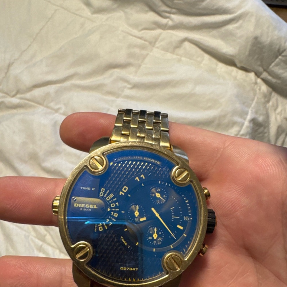 Diesel Gold and Blue Chronograph Watch